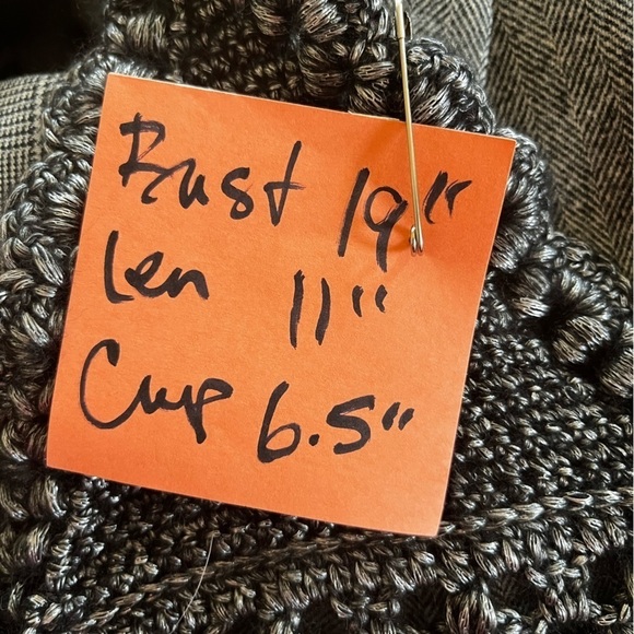 BLACK AND SILVER METALLIC CROCHETED FESTIVAL OR SWIM TOP - Picture 8 of 9